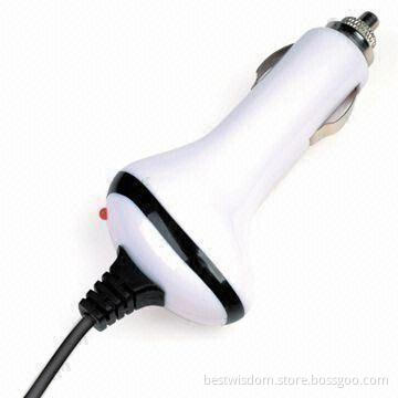 Mobile Phone Car Charger with 12 to 24V DC Input Voltages and 500mA to 1A Charging Rate